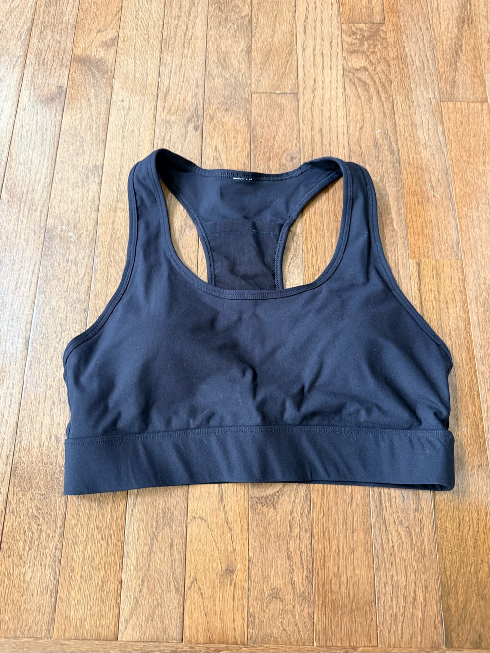 Fabletics Black Racerback Sports Bra - Medium Support, size Large